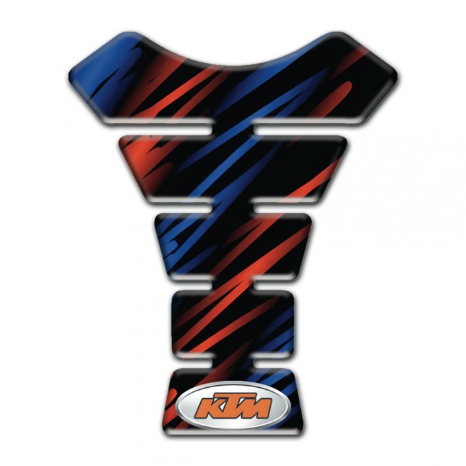 KTM Tank Protector Black with Blue Red Patterns Style 