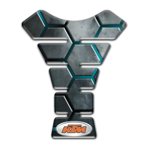 KTM Tank Guard Pads Gray Figures with Turquoise Chanels Style 