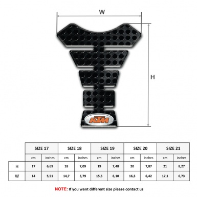 KTM Tank Pad Motorbike Perforated Black Surface Style 