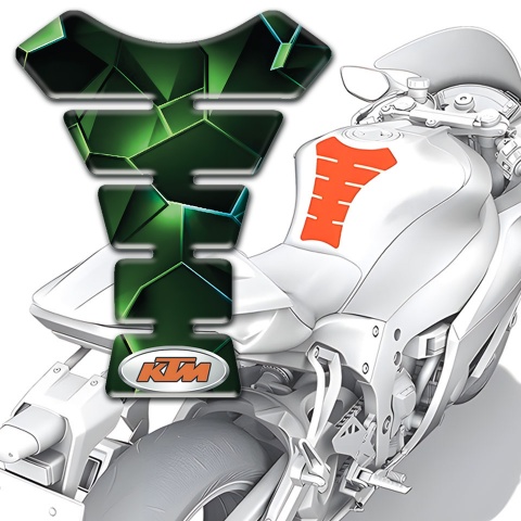 KTM Tank Guard Pads Green Diamond Style 