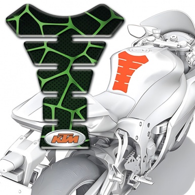 KTM Tank Protector Black with Green Patterns Style 