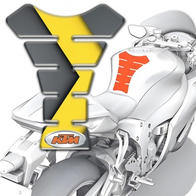 KTM Tank Pad Protector Gray Yellow Style 