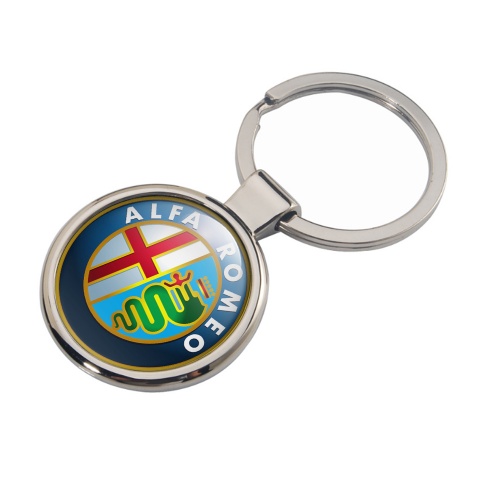 Alfa Romeo Key Fob Metal Navy Blue Gold Ring Color Tint Edition