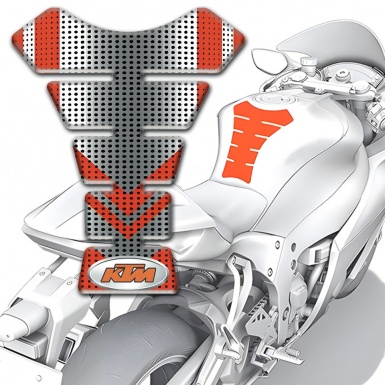 KTM Tank Guard Pads Silver Red Style 