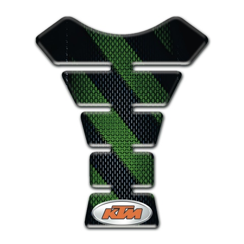 KTM Tank Pad Protector Black with Green Diagonal Bands Print 