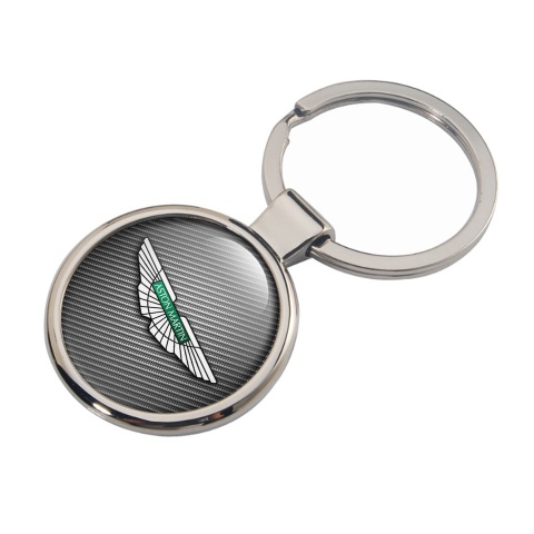 Aston Martin Keychain Metal Light Carbon White Logo Edition
