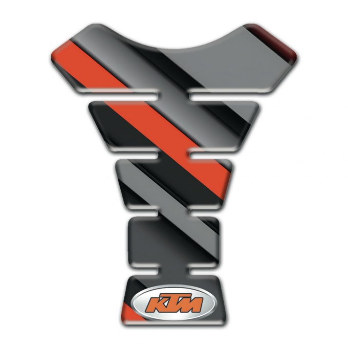 KTM Tank Protector Orange Gray Diagonal Patterns Print