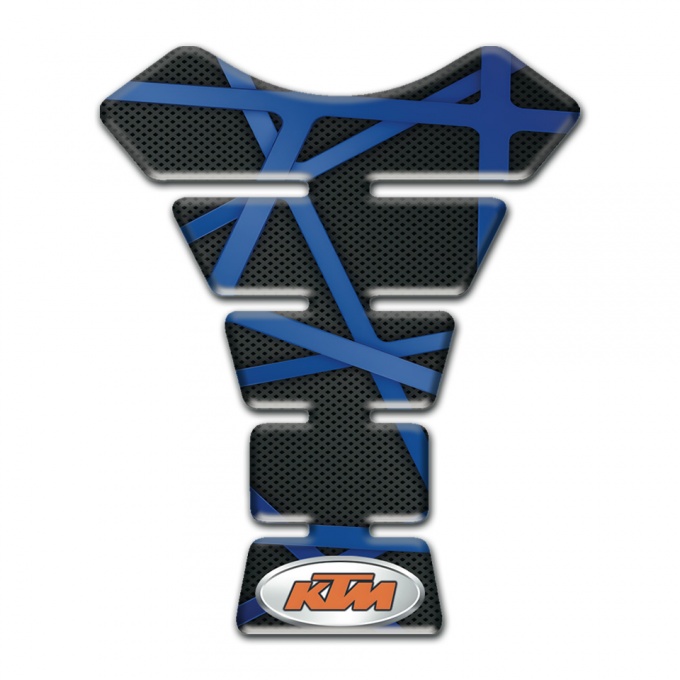 KTM Tank Guard Pads Black with Blue Patterns Style 