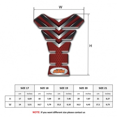 KTM Tank Pad Motorbike Red with Nikel Details Style 