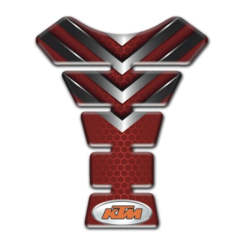 KTM Tank Pad Motorbike Red with Nikel Details Style 