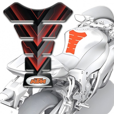 KTM Tank Protector Black withRed V Shape Decoration Print 