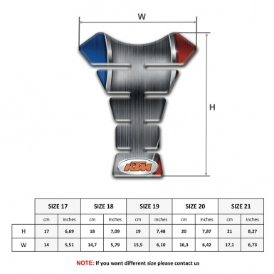 KTM Tank Pad Protector Silicone Sticker Small Logo Design 
