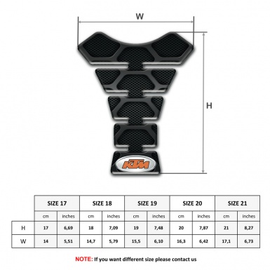 KTM Tank Pad Motorbike Black with Gray Patterns Style 
