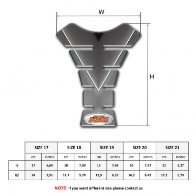 KTM Tank Protector Gray with White Stripe Style 