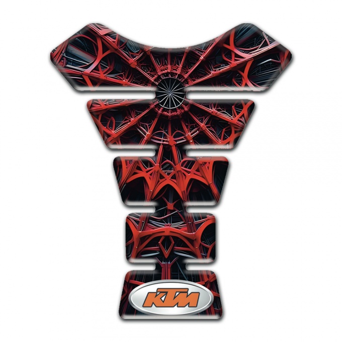 KTM Tank Protector Red 3D Spider Web Decoration 