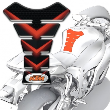 KTM Tank Fuse Black with Red V Shape Decoration 