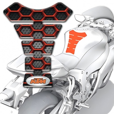 KTM  Tank Protector 3D red Grid Style 