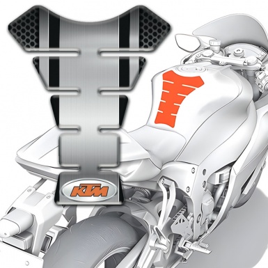 KTM Tank Pad Protector Gray Center Panel with Dark Perforated Base