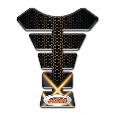 KTM Tank Guard Pads Orange Crossed Lights Style 