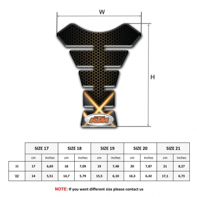 KTM Tank Guard Pads Orange Crossed Lights Style 