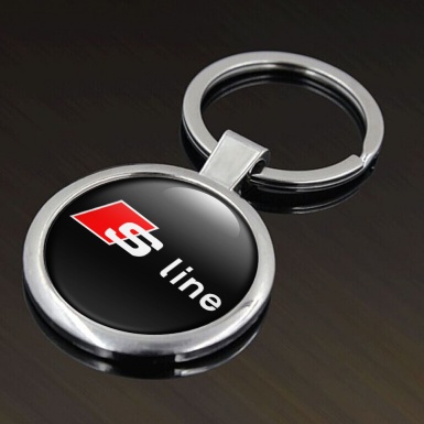 Audi S Line Metal Key Ring Black White Classic Edition