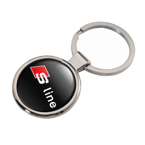 Audi S Line Metal Key Ring Black White Classic Edition