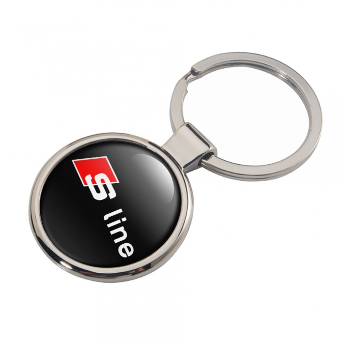 Audi S Line Metal Key Ring Black White Classic Edition