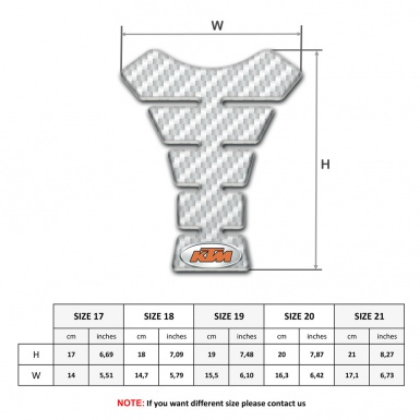 KTM Tank Pad Motorbike White Carbon Style 