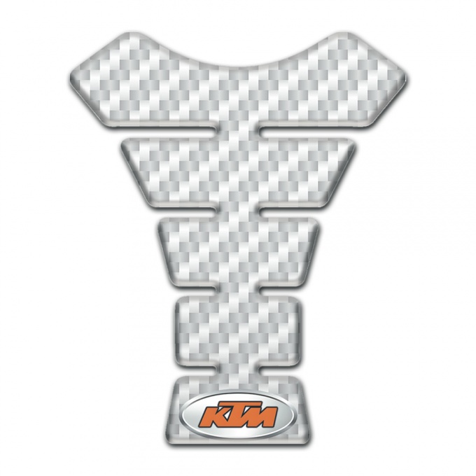 KTM Tank Pad Motorbike White Carbon Style 