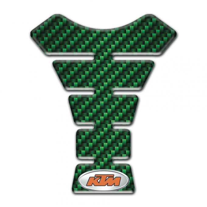 KTM Tank Protector Green Carbon Style 
