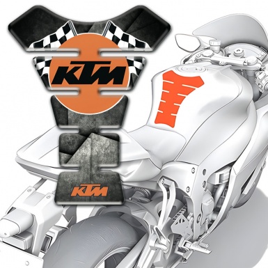 KTM  Tank Fuse Mixed Gray Black Base and Round Logo 