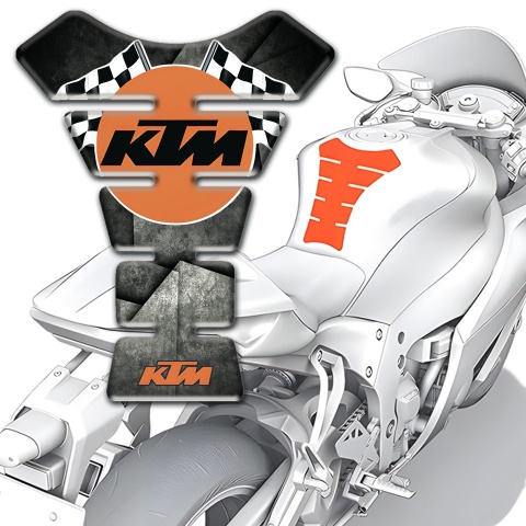 KTM  Tank Fuse Mixed Gray Black Base and Round Logo 