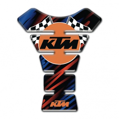 KTM Tank Pad Motorbike Black with Blue Red Patterns and Racing Logo Style 