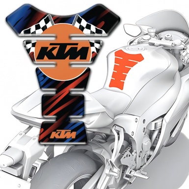 KTM Tank Pad Motorbike Black with Blue Red Patterns and Racing Logo Style 