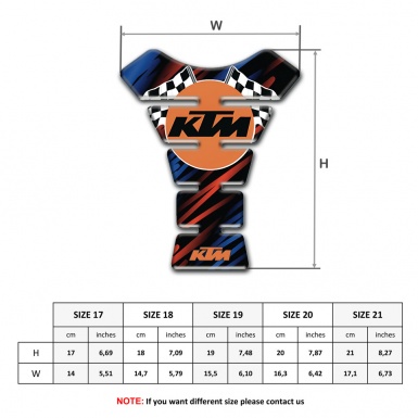 KTM Tank Pad Motorbike Black with Blue Red Patterns and Racing Logo Style 