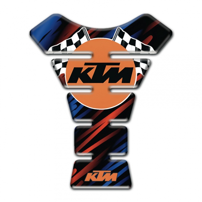 KTM Tank Pad Motorbike Black with Blue Red Patterns and Racing Logo Style 