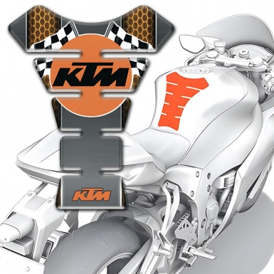 KTM Tank Protector Gray Base with Copper Honecomb Motive 