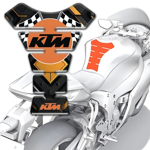 KTM Tank Guard Pads Yellow CentraL Rhombus Design and Round Logo 