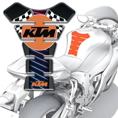 KTM Tank Pad Protector Neon Lines Design with Round Logo 