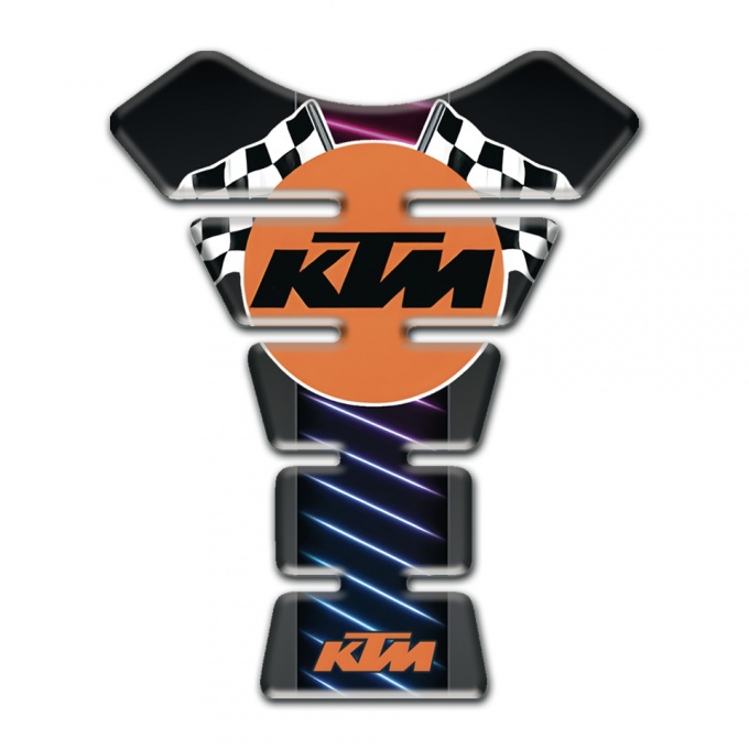 KTM Tank Pad Protector Neon Lines Design with Round Logo 