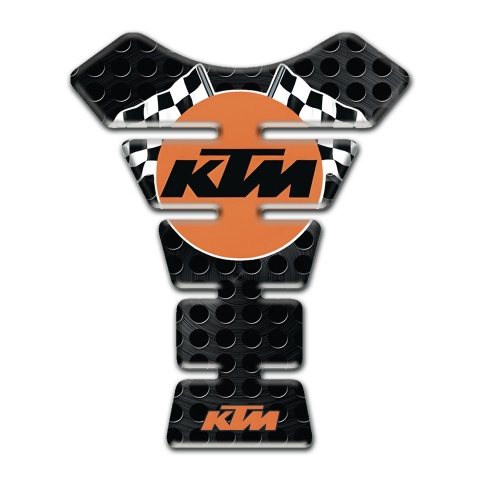 KTM Tank Fuse Black Perforated Base with Orange Round Logo 