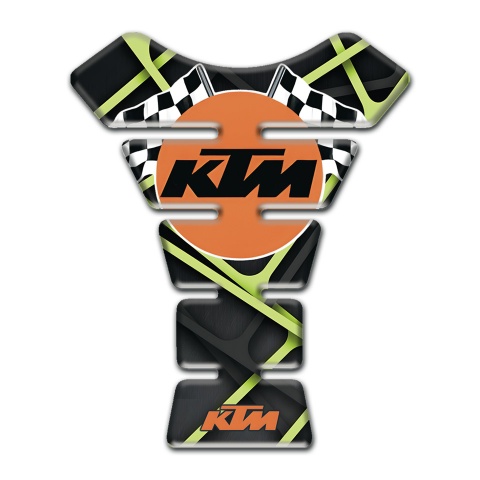 KTM Tank Pad Protector Dark Base with Green lines Style 