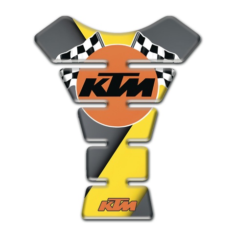 KTM Tank Protector Gray Yellow Print with Flags Logo 
