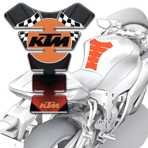 KTM Tank Guard Pads Silicone Sticker with Round Orange Logo 