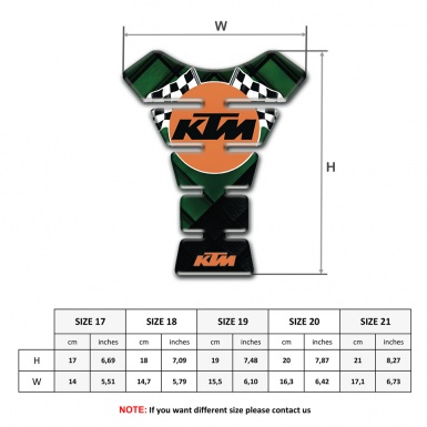 KTM Tank Guard Pads Dark Green Parts Base and Flags Logo Style 