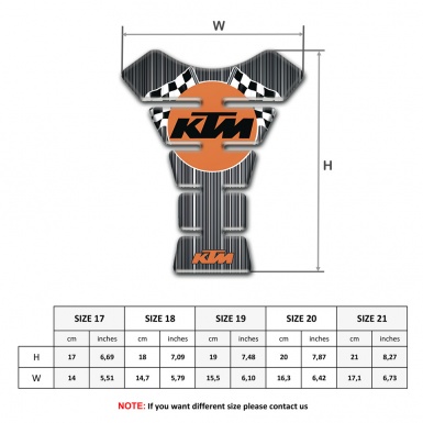 KTM Tank Fuse Gray with White Stripes Base and Flags Logo 