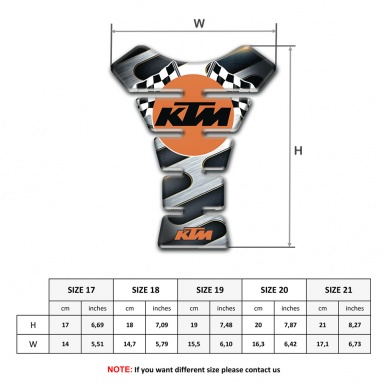 KTM Tank Pad Motorbike Metal Effect base and Round Logo 