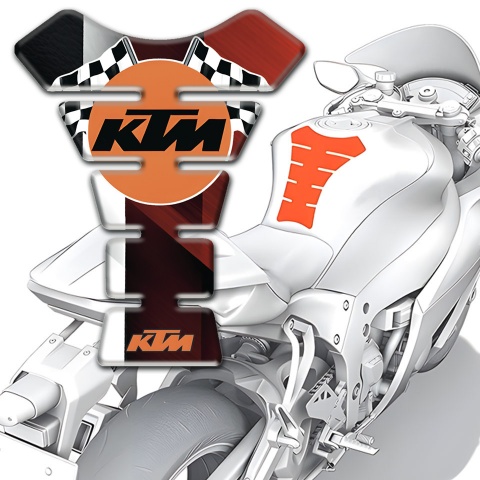 KTM Tank Protector Anti Slip Sticker Round Logo with Flags Motive 