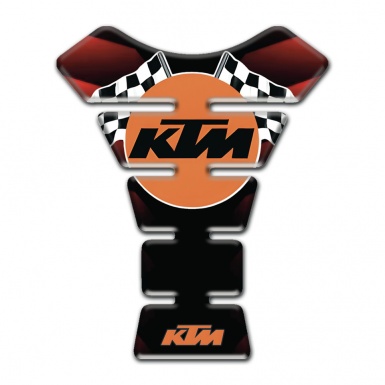 KTM Tank Guard Pads Merging Red Black Base and Flags Logo Style 