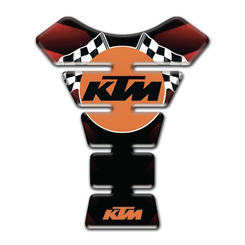 KTM Tank Guard Pads Merging Red Black Base and Flags Logo Style 